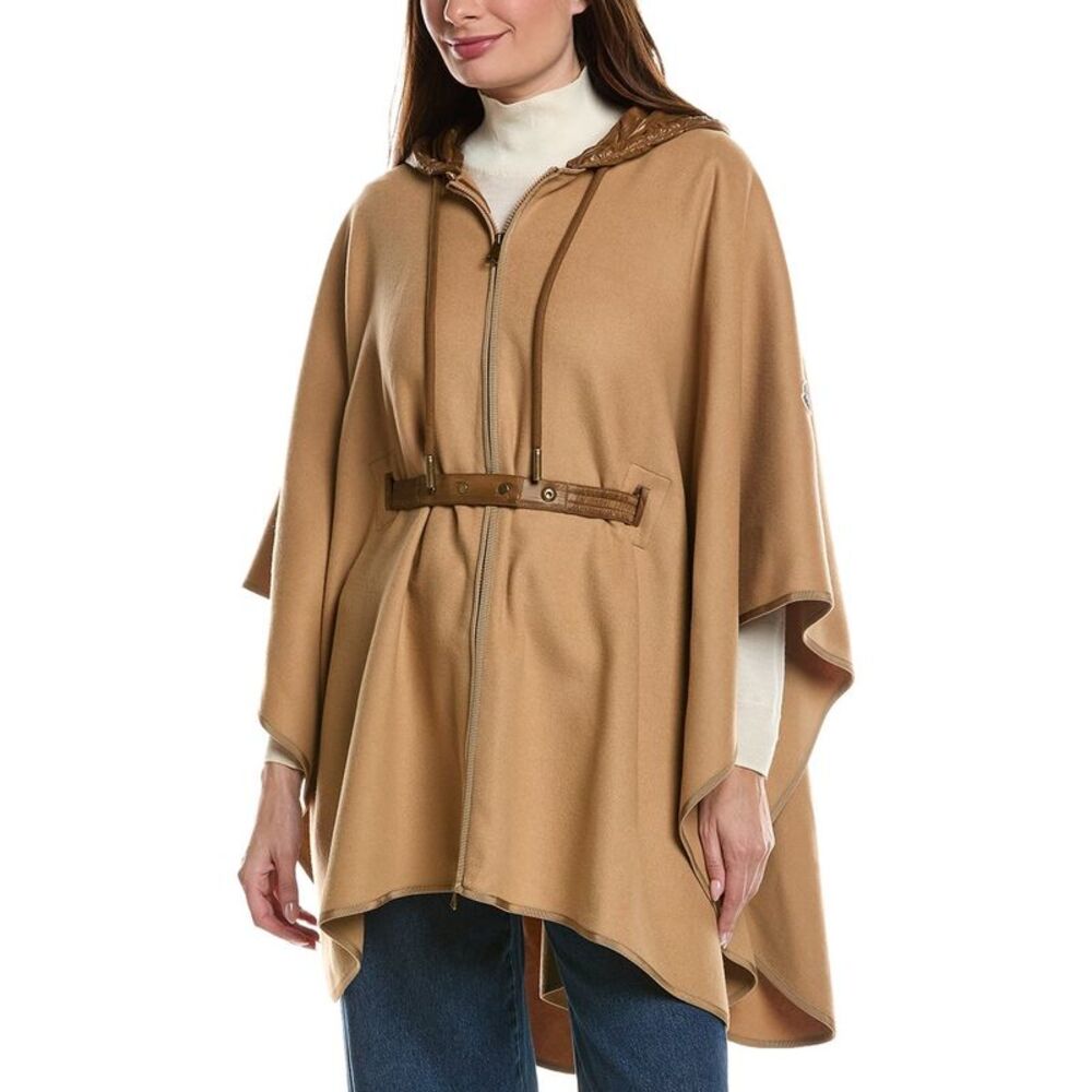 Moncler Wool Poncho, Brown